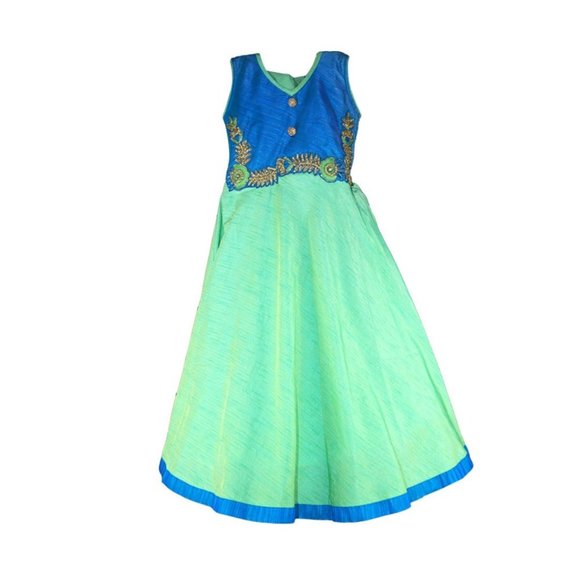 Green and Blue anarkali for girls - Picture 1 of 1